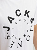Jack Jones Erkek Jjwarrior  Bisiklet Yaka Beyaz Tişört 12242554