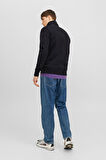 Jack & Jones Erkek Jorvesterbro Fermuarlı Dik Yaka Sweatshirt 12241777 Siyah