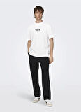 Only & Sons O Yaka Baskılı Beyaz Erkek T-Shirt 22027893_ONSCELEBRITY LIFE RLX SS T