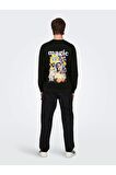 22027894 Only & Sons Onscelebrıty Reg Crew Neck Swt Erkek Sweat Black