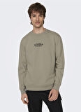 Only & Sons O Yaka Açık Kahve Erkek Sweatshırt 22027894_ONSCELEBRITY REG CREW NECK