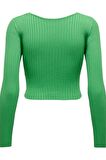 ONLY ONLMELINA LS WRAP V-NECK REVERSE KNT 15309066 AÇIK YEŞİL