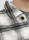 Jack & Jones Relaxed Kırık Beyaz Çizgili Erkek Gömlek JORZAC CHECK OVERSHIRT LS SN
