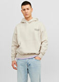 Jack & Jones Kapüşon Yaka Krem Erkek Sweatshırt 12244773_JORGRACIA GRAPHIC SWEAT HO