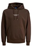 JACK&JONES JORVESTERBRO SWEAT HOOD NOOS KAHVERENGİ