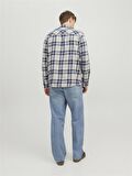 Jack&Jones Rahat Kesim Ekru-Lacivert Erkek Gömlek 12227596