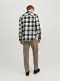 Jack&Jones Rahat Kesim Beyaz-Siyah Erkek Gömlek 12227596