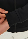 Jack & Jones Baskılı Erkek Çocuk Siyah Sweatshırt JJELOGO SWEAT ZIP H 2 COL22/23 NOOS