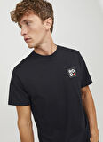 Jack & Jones Yuvarlak Yaka Siyah Erkek T-Shirt 12247475_RDDAARON TEE S/S CREW NECK
