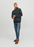 Jack & Jones Kapüşon Yaka Gri Erkek Sweatshırt 12241924_JPRBLURANGER SWEAT ZIP HIG
