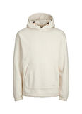 Jack & Jones Kapüşon Yaka Krem Erkek Sweatshırt 12240228_JCOFILO PLAIN AW23 SWEAT H