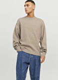 Jack & Jones Bisiklet Yaka Standart Krem Erkek Kazak 12242512_JORRAY KNIT CREW NECK