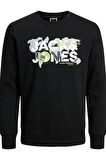 JACK&JONES JCODUST SWEAT CREW NECK SİYAH
