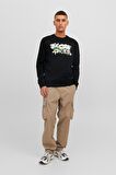 JACK&JONES JCODUST SWEAT CREW NECK SİYAH