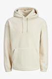 Jack & Jones Jorsilverlake Fleece Hood Erkek Bej Sweatshirt 12242470-Beige