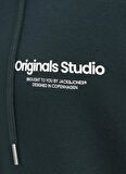 Jack & Jones Kapüşon Yaka Koyu Yeşil Erkek Sweatshırt 12241691_JORVESTERBRO SWEAT ZIP HOO
