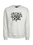 Jack & Jones Bisiklet Yaka Açık Gri Erkek Sweatshırt 12242366_JORSILVERLAKE SWEAT CREW N