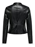 15301173 Only Onlvıcs Faux Leather Jacket Otw Kadın Deri Mont ve Ceket Black