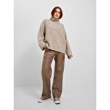 Jack&Jones JJXX Balıkçı Yaka Rahat Kesim Krem Kadın Kazak 12248446