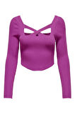 ONLLISA LS SQUARENECK KNT Kadın Mor Kazak - 15300377