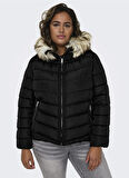 Only Siyah Kadın Mont CARNEW ELLAN QUILTED HOOD JACKET OT