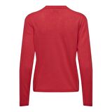 Only Bisiklet Yaka Desenli Nar Çiçeği Kadın Kazak 15303265