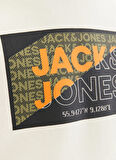 Jack & Jones Bej Erkek Çocuk Kapüşonlu Uzun Kollu Baskılı Sweatshirt JCOLOGAN AW23 SWEAT HOOD JNR