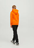 Jack & Jones Turuncu Erkek Çocuk Kapüşonlu Uzun Kollu Baskılı Sweatshirt JCODUST SWEAT HOOD SN JNR