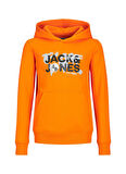 Jack & Jones Turuncu Erkek Çocuk Kapüşonlu Uzun Kollu Baskılı Sweatshirt JCODUST SWEAT HOOD SN JNR