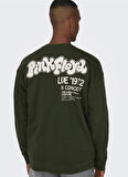 Only & Sons O Yaka Yeşil Erkek Sweatshırt 22027056_ONSPINK FLOYD RLX CREW NEC