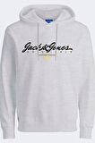 JACK&JONES JORSYMBOL SWEAT HOOD FST BEYAZ