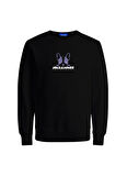 Jack & Jones Yuvarlak Yaka Siyah Erkek Sweatshırt 12248906_JORDOG SWEAT CREW NECK FST
