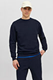 Jack & Jones Erkek Jjebradley Bisiklet Yaka Sweatshirt 12249341 Lacivert