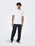 Only & Sons Onslevı Lıfe Reg Text Ss Tee Noos Erkek T-Shirt 22028147 Bright White
