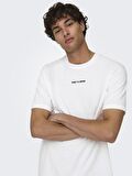 Only & Sons Onslevı Lıfe Reg Text Ss Tee Noos Erkek T-Shirt 22028147 Bright White