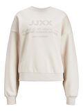 JJXX Bisiklet Yaka Rahat Kesim Bej Kadın Sweatshirt 12250175