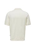 Only & Sons Düz Krem Erkek Polo T-Shirt ONSWYLER LIFE REG 14 SS ZIP POLO KN