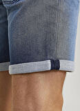 Jack & Jones Normal Bel Normal Açık Mavi Erkek Genç  Denim Şort JJIRICK JJICON SHORTS GE 341 I.K JN
