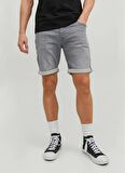 Jack & Jones Normal Bel Normal Gri Erkek Denim Şort JJIRICK JJICON SHORTS GE 370 I.K JN