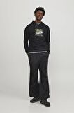 JACK&JONES JCOLOGAN SWEAT HOOD AW23 SİYAH