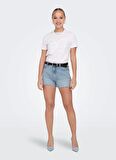 Only Normal Bel Normal Mavi Kadın Denim Şort ONLJACI MW RW SHORTS DNM STY662