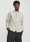 Jack & Jones Relaxed Krem Erkek Gömlek JCOCOLLECTIVE ZAC OVERSHIRT LS SN