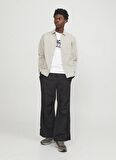 Jack & Jones Relaxed Krem Erkek Gömlek JCOCOLLECTIVE ZAC OVERSHIRT LS SN