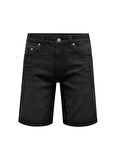 Only & Sons Normal Siyah Erkek Denim Şort ONSWEFT WB 8008 PIM DNM SHORTS VD