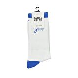 Jack & Jones 12252044 Jaccal Logo Tennis Sock Beyaz-Mavi
