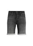 Jack & Jones Regular Fit Siyah Erkek Denim Şort JJIRICK JJICON SHORTS SQ 612 I.K SS