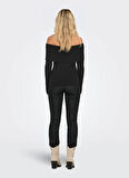 Only Tek Omuz Yaka Normal Düz Siyah Kazak Kadın ONLKATIA LS OFF SHOULDER KNT NOOS