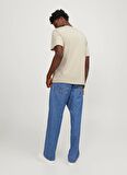 Jack & Jones Yuvarlak Yaka Krem Erkek T-Shirt JJEJEFF CORP LOGO TEE SS O-NECK SN