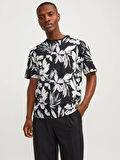 Erkek JJEJEFF AOP TEE SS SN T-Shirt-Siyah | XXL