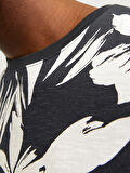 Erkek JJEJEFF AOP TEE SS SN T-Shirt-Siyah | XXL